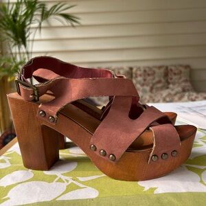 Madden Girl Brown Strappy Platform Heels